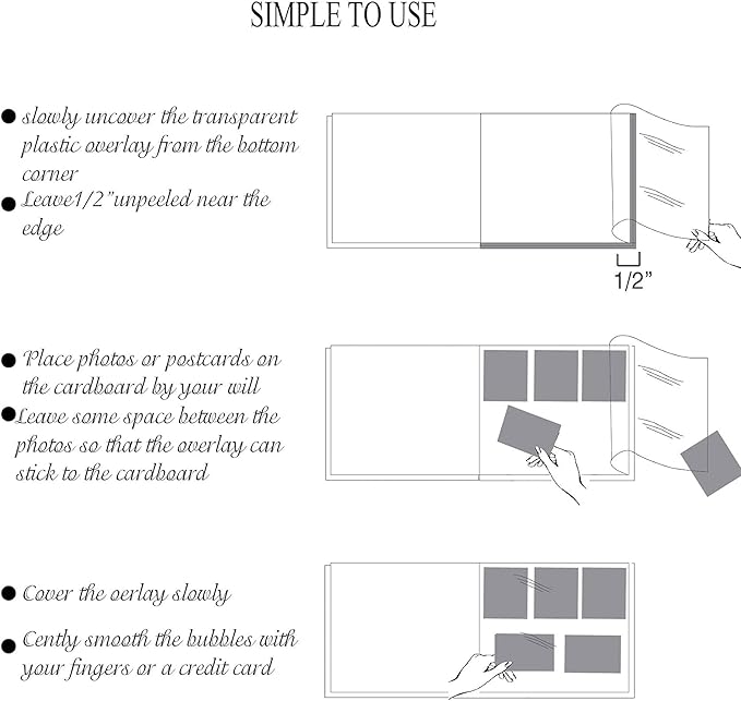 Magnetic Self-Stick Photo Album, Family Album, Leather Cover, Hand Made DIY Albums Holds 3x5, 4x6, 5x7, 6x8,8x10 Photos (Brown, Large)