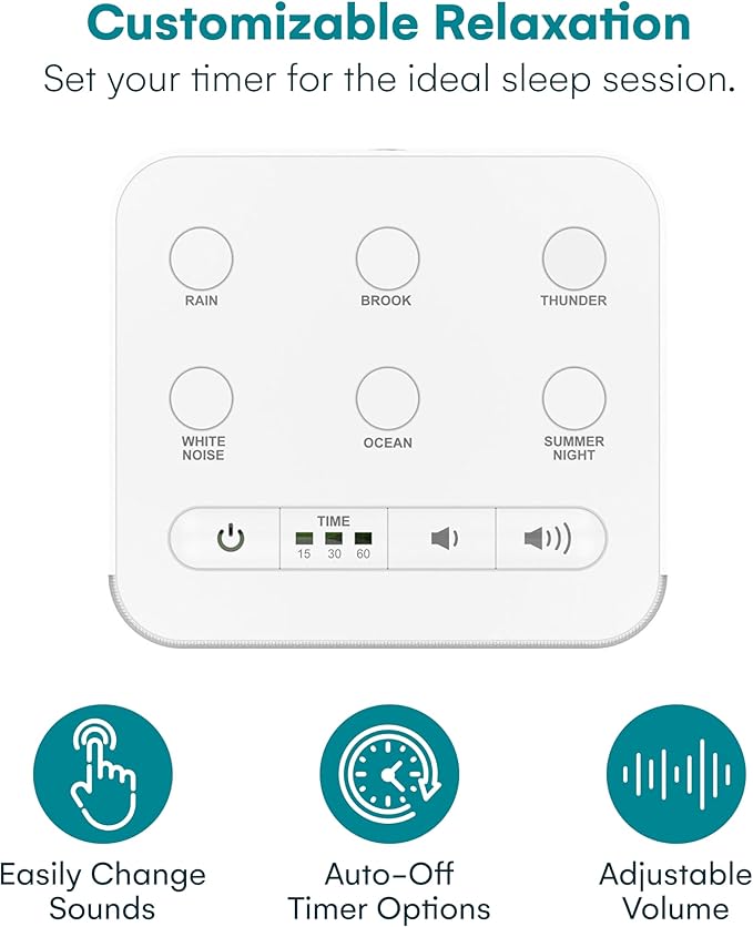 Big Red Rooster Sleep Sound Machine - White Noise Device for Kids and Babies with Rain and Nature Sounds - Portable Noise Cancellation for Nap Time, Bedroom, Nursery, or Office - 4x4x3 in