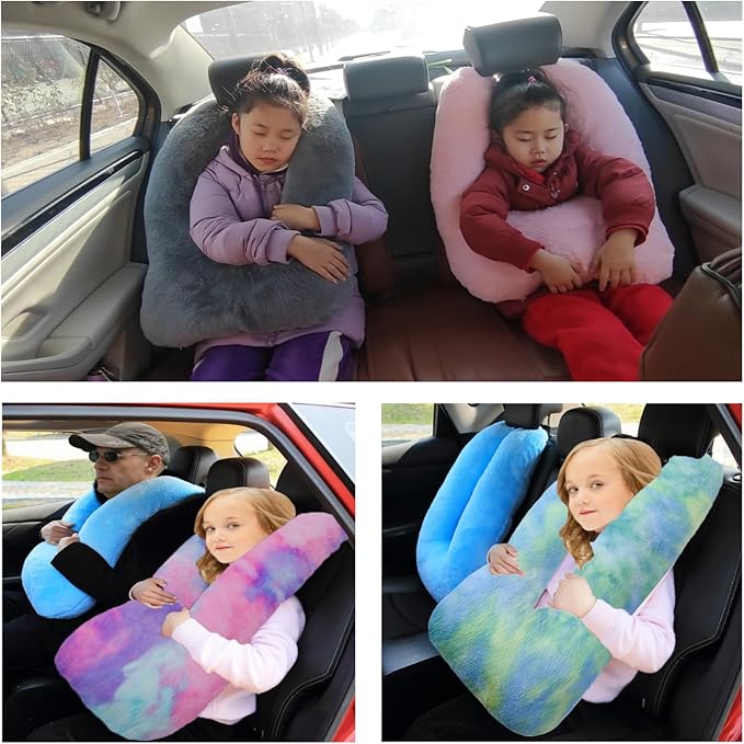 Travel Pillow Car Pillow Kid Car Sleeping The Sleeping Aid for Adults and Kids on Road Trips Kids Travel Pillow Colorful Green