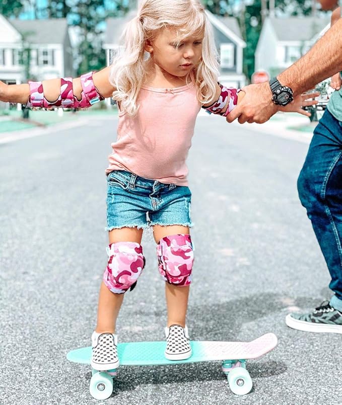 Soft-Style Kids Knee and Elbow Pads with Bike Gloves, Flexible Impact-Resistant Gear for Ages 2-11, Designed for Balance Bikes, Roller-Skating, and Skateboarding
