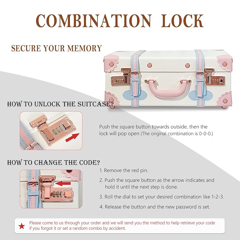 Unitravel Baby Keepsake Case, Handmade Memory Storage Box, Newborn Keepsake Box, Vintage Suitcase for Baby Shower, Baptism, Naming Ceremony or Birthday (cream white, 18")