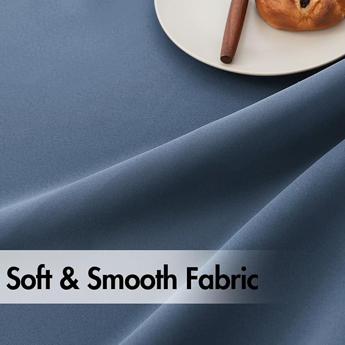 ANRODUO Back Tab Blackout Curtains for Bedroom Living Room, Rod Pocket Pinch Pleated Thermal Insulated Room Darkening Curtains 72 Inches Long 2 Panels, Stone Blue, 42 x 72 Inch