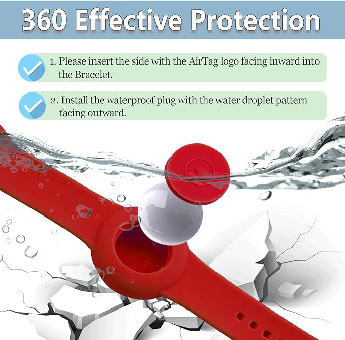 Waterproof Bracelet for AirTag Kids, Personalized Initial Letter Hidden Holder Compatible with Air Tag, Silicone Case for Airtag Adjustable Anti-Lost GPS Tracker for Toddler Child Elder, Z