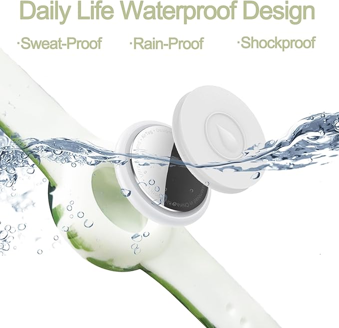 Waterproof AirTag Bracelet for Kids, Hidden Printed Wristband for Apple Air Tag, Silicone AirTag Holder GPS Tracker Case for Band for Child Toddler, Secure Anti-Lost Protection(Black)