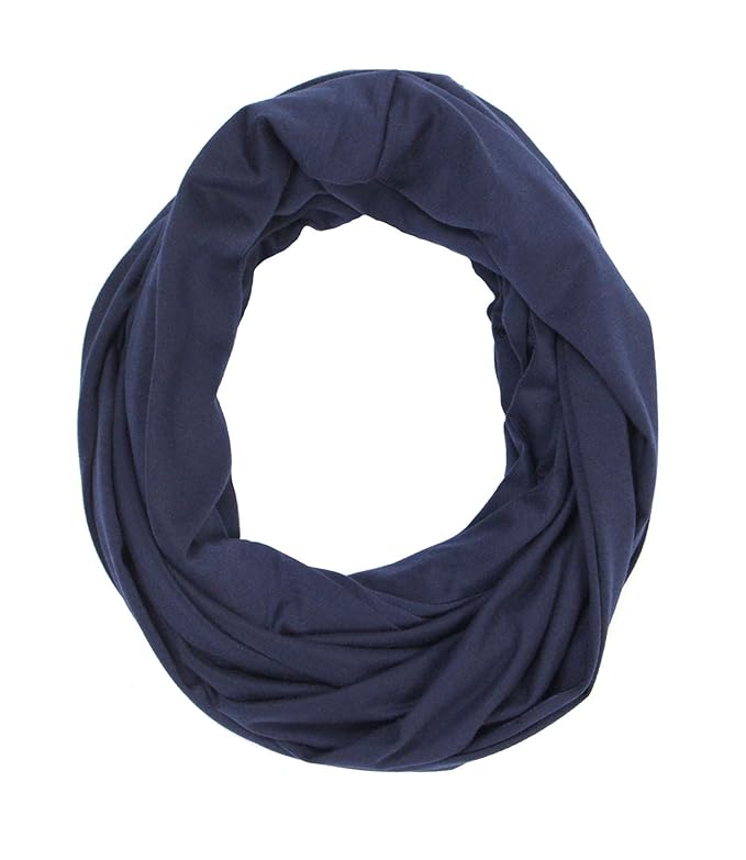 LK Baby Infinity Nursing Scarf Breastfeeding Cover Ultra Soft Premium Jersey Polyester- 100% AZO free and Safe for Baby (Navy Blue)