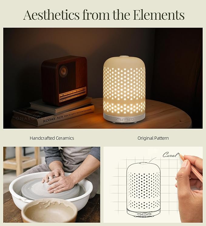 Aromatherapy Diffuser – Ultrasonic Essential Oil Diffuser, Health Night Light, Timer & Auto Shut-Off, BPA-Free, 120ml Diffusers for Home, Office, or Spa