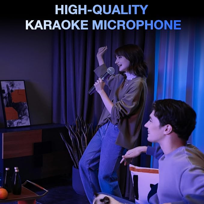 Wireless Microphone, Rechargeable Dual Cordless Handheld Dynamic Wireless Mics,NEWBAXS Karaoke Microphones with 1/4'' Output for Karaoke, Meeting, Singing, Church, Wedding