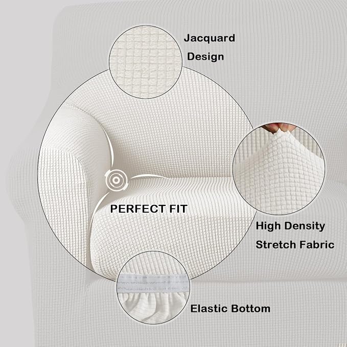 Turquoize Stretch Sofa Slipcover 2 Pieces Sofa Cover Couch Cover - Image 2