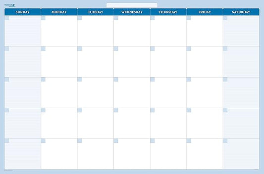 30-Day Horizontal Dry-wet erasable Wall Calendar 38" x 58" Sunday -Saturday