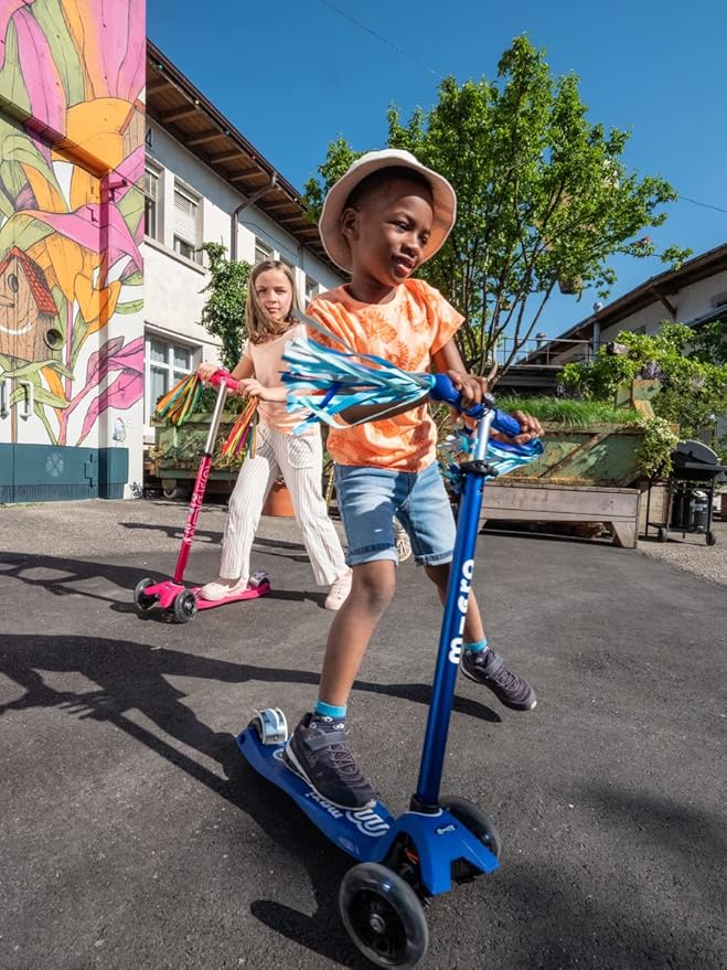 Micro Kickboard - Maxi Deluxe LED - Three Wheeled, Lean-to-Steer Swiss-Designed Micro Scooter for Kids with Motion-Activated Light-Up Wheels for Ages 5-12 …
