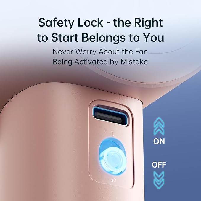 JISULIFE Portable Handheld Fan, Speed(1-100) Adjustable Turbo Mini and 3600mAh Battery Rechargeable Personal Fan, Digital Display, Gifts for Women Men Travel/Camping/Outdoor-Pink