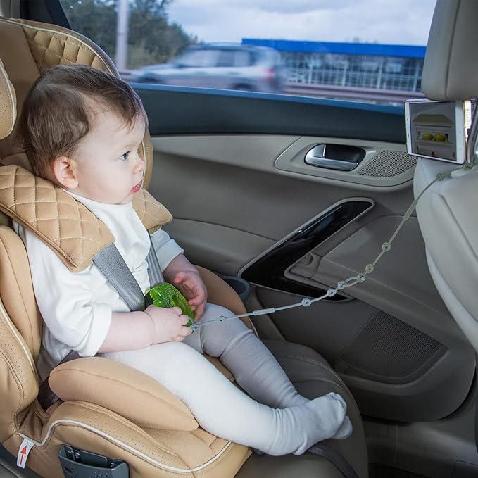 Toy Safety Straps,Silicone Pacifier Clips, Adjustable Stretchable Sippy Cup Straps for Strollers, High Chair, Cribs, Hanging Baskets, Car Seat, Shopping Trolley, 4 Pack, BPA Free