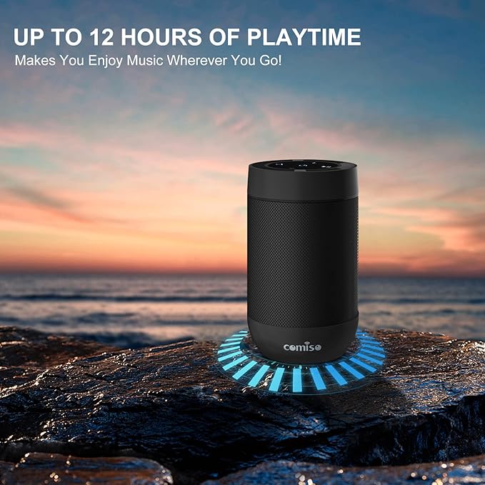 Bluetooth Speaker,5.3 Bluetooth Speakers Wireless,TWS Stereo Pairing,Built in Mic,360 HDSound,IP65 Waterproof Speaker,Support TF Card, for Home/Party/Outdoor/Beach, Gift for Men/Women-Black