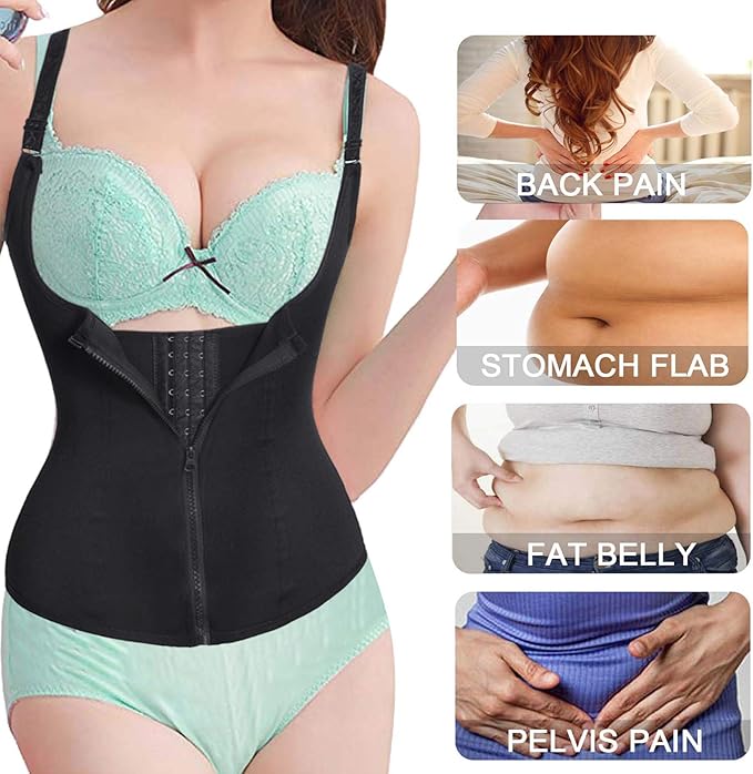 URSEXYLY Maternity Support Belt Postpartum Waist Trainer Shapewear Recovery Waist Cincher Black