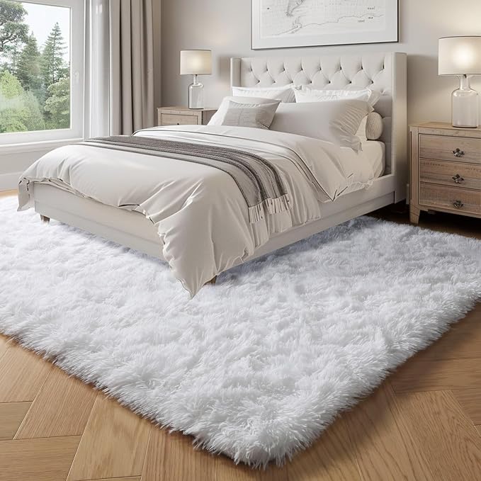 PAGISOFE Soft Comfy White Area Rugs - Image 5