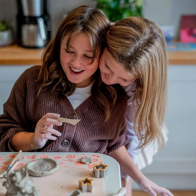 Sculpd - The Original Kids Pottery Kit, Air-Dry Clay Starter Kit for Kids Age 4 to 6, Air Dry Clay with 5 Colour Paint Set, Paintbrushes, Pottery Tools, Sponge and Step-by-Step Guide