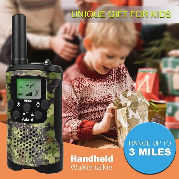 Gifts for Kids Aged 5-12 Boy Toys Kids Walkie Talkies 22 Channel 2 Way Radio 3 Miles Long Range fit Outdoor Adventure Hunt Game Camp Toys for Boys 6 7 8 9 Years Old Gifts for Boys