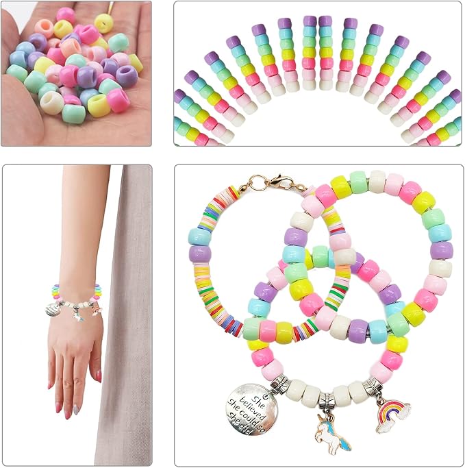 leitait Girls Toys Bracelet Making Kit - 3000pcs Charm Jewelry Making Kit Supplies,Easter Basket Stuffers,Unicorn/Mermaid Crafts Birthday Christmas Gifts for Girls Ages 5 6 7 8 9 10 11 12 Years Old