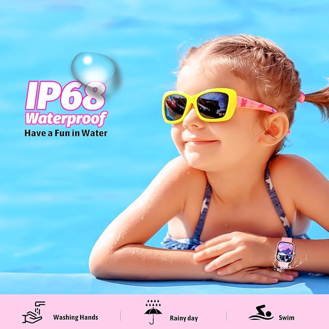 Kids Watch with Fitness Tracker No Phone/APP Needed,19 Sport Mode,1.5" DIY Dial,IP68 Waterproof,Sleep Monitor,Pedometers,Heart Rate,Great Birthday Gift for Boys Girls Teens 6-14 (Pink)