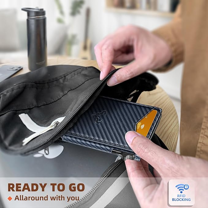 BULLIANT Men Wallet,Money Clip Wallet Slim For Gift Men 9Cards-Metal Credit Card Case in Magnetic Leather Flip