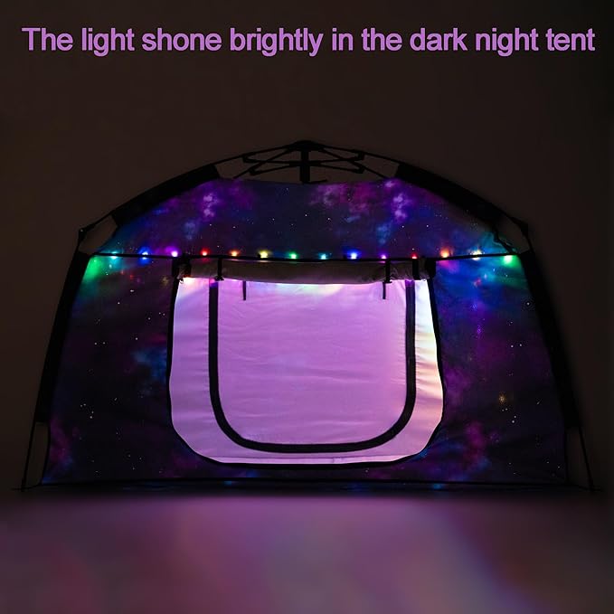 Kids Play Tent-Portable Playhouse Children House -Easy Set up Indoor Outdoor with Carry Bag for Kids-Light Strip Design for Night use -Space for Children and Parents-Birthday (Galaxy)