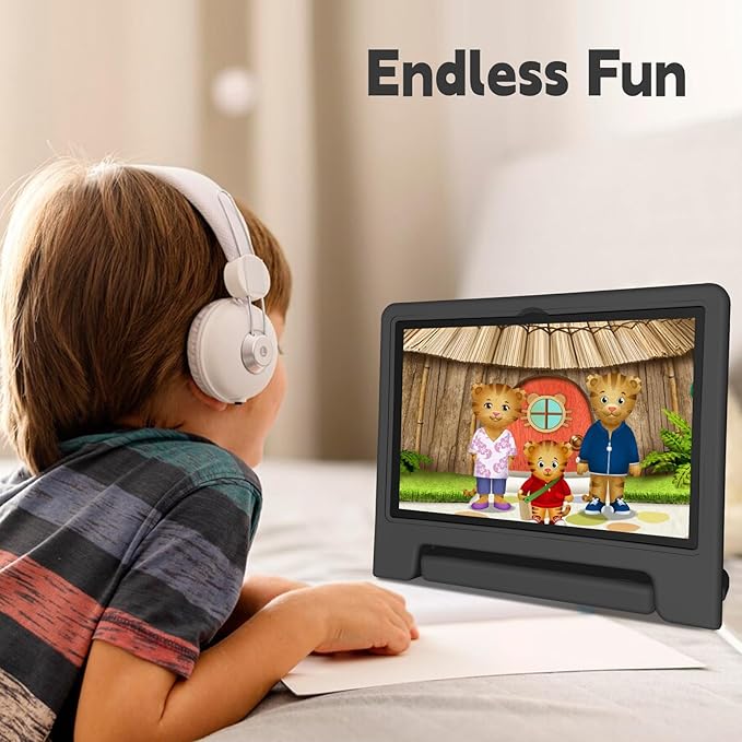 Kids Tablet, 10.1 Inch Tablet for Kids Android 14, 64GB Octa-Core, WiFi, Big Battery, Kids Space, Parental Control 1280 * 800 HD Display Children Tablets Black