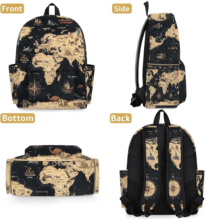 Toddler Backpack for Boys Kids, Cute Preschool Kindergarten School Bags for Girls Bookbag Daycare Travel Daypack, 15 Inch(World Map)