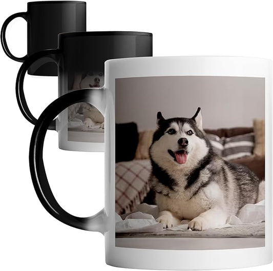 Custom Magic Mug Personalized Photo Coffee Mugs 11 Oz Customize Color Changing Cup with Photo Text Image Logo Ceramic Cups Gifts for Men Women Dad Mom Family Best Friend