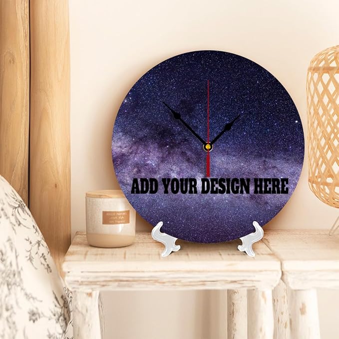 Generic Custom Wall Clock Personalized Clocks with Photo Text Logo Customized Round Clock for Birthday Wedding Present Wedding Friend Family Lover, 12inch-30cm