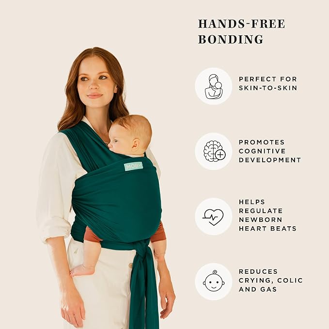 Moby Baby Wrap Carrier Classic for Newborns to Toddlers (8-33lbs), Infant Sling Carrier, Lightweight & Hands Free Design, Adjustable for All Body Types (Pacific)