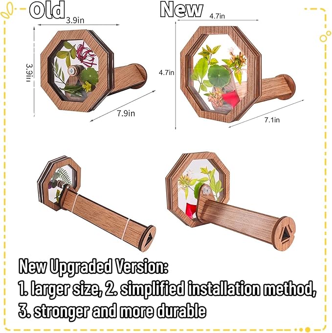 2PCS Natural DIY Kaleidoscope Kit, New Wooden Magic Rotating Kaleidoscope Making Set for Nature Lovers, Best Gift, Outdoor Classic Handmade Education Toys
