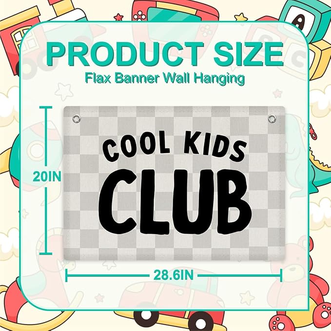 Playroom Wall Decor Banner, Multi Color, 28.5x20 Inches, Occasion: Playroom, Nursery/Bedroom (Toddler Boy)