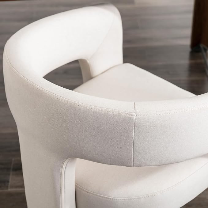 BESTANO Set of 6 Modern Linen Fabric Upholstered Dining Chairs - Image 6
