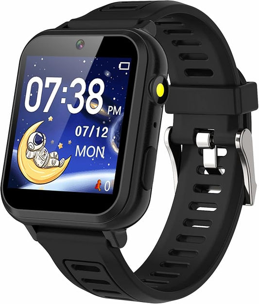 Kids Smart Watch for Boys Girls 6-12 with Pedometer Audio Book Camera Music Player Birthday (Black)…