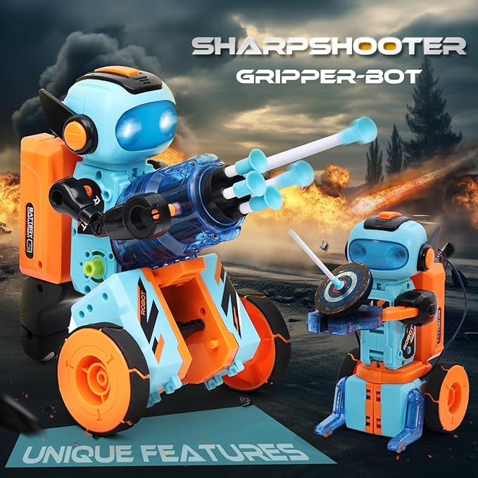 STEM Circuits Robot Building Toys for Kids Ages 8-12+ Year Old, 3 in 1 Remote Control & Programming Robotics Kit, Electric Science Projects Set, Ideal Gift for Boys Girls Ages 12-16