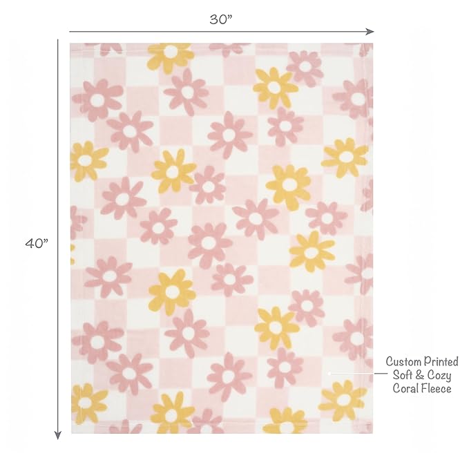 Lambs & Ivy Daisy Dreams 3-Piece Crib Bedding Set - Pink, White, Modern, Garden