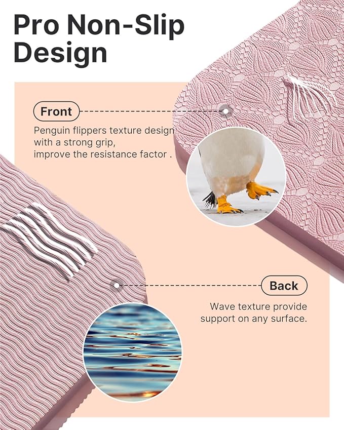 YOTTOY Yoga Mat, 72"x 32"x1/3" Extra Wide Non-Slip Exercise Fitness Yoga Mats,Eco-Friendly TPE Exercise Mats for Women Men Home Workout with Strap Bag