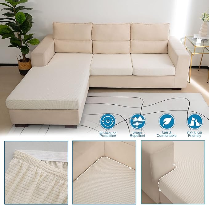 Water Repellent Couch Cushion Covers Single Seat Cushion Cover, Stretch - Image 4