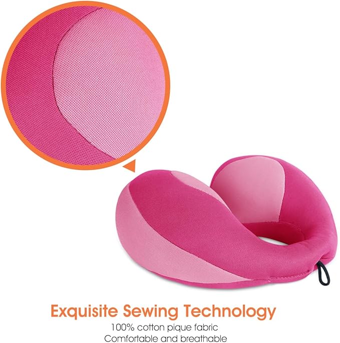 INFANZIA Kids Chin Supporting Travel Neck Pillow, Helps Support Head and Neck, Comfortably Designed for Head, Neck, and Chin Support - Gifts for Toddler/Child/Kids, Pink