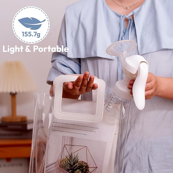 NCVI Manual Breast Pump for Breastfeeding Small Nipple, 20mm Silicone Soft Flange Single Hand Held Pump Breast Milk 5oz, BPA-Free with Two Kinds of Suction Adjusted Suitable for 17/18/19/20mm Nipples