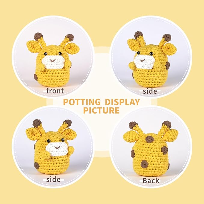 Utook Crochet Kit for Beginners，Crochet Starter Kits,Crochet Kits for Beginners Adults and Children, with Instructional Videos and Paper Tutorials, Handmade Crafts, Holiday Gifts (Giraffe)