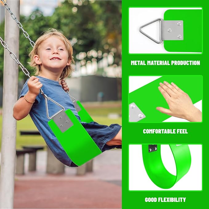 Swing Set for Kids-Play Swing for Adults with Stainless Steel Mental Taiangle Ring-Suitable for Family Backyard