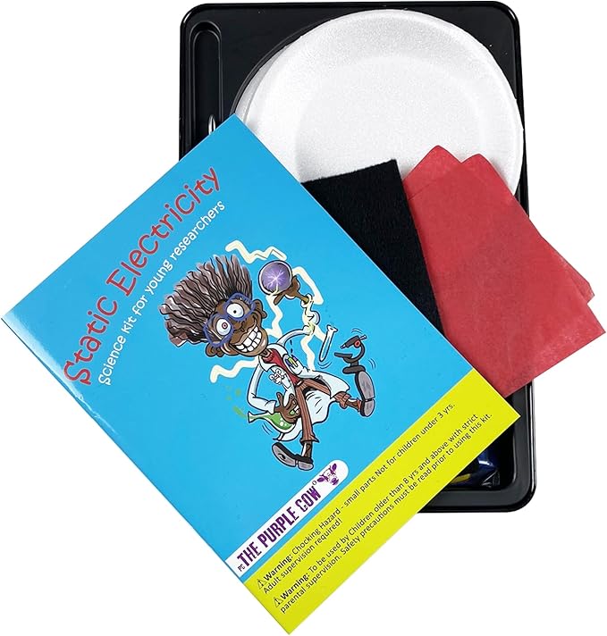 The Purple Cow Crazy Scientist Static Electricity - Science Kits for Young Researchers. for Learning & Education - STEM Educational Games for Kids, Boys & Girls, with Instructions