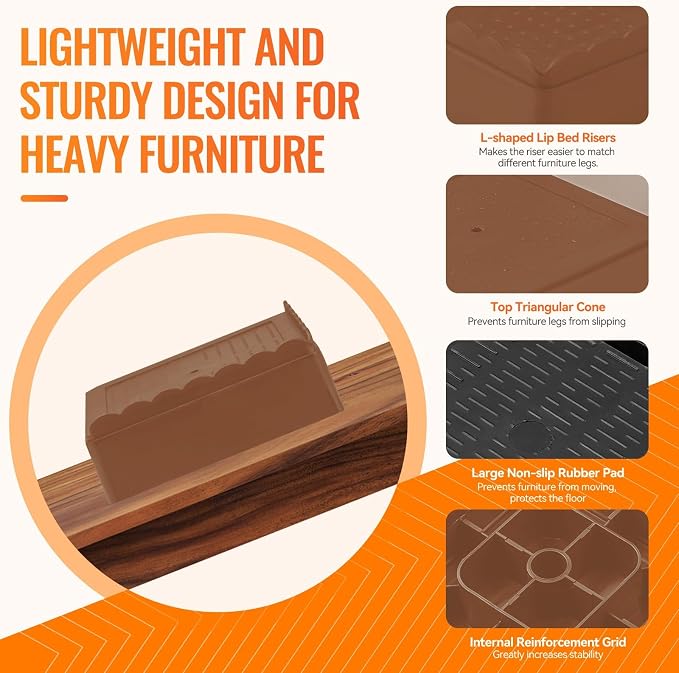 shouwuhho Furniture Risers, 8 Pack Bed Risers - Image 5