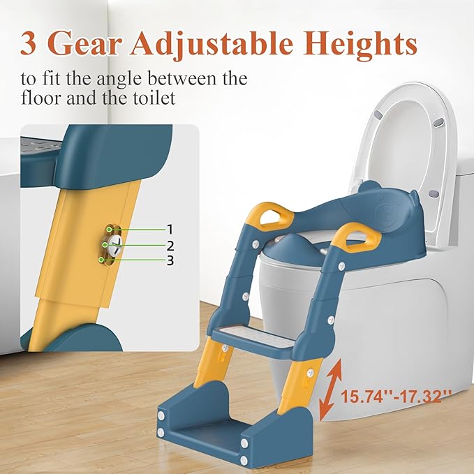 Potty Training Seat, Toddler Toilet Seat for Little Boys Girls, Potty Training Toilet with Urinals, Toddler Step Stool Ladder and Splash Guard