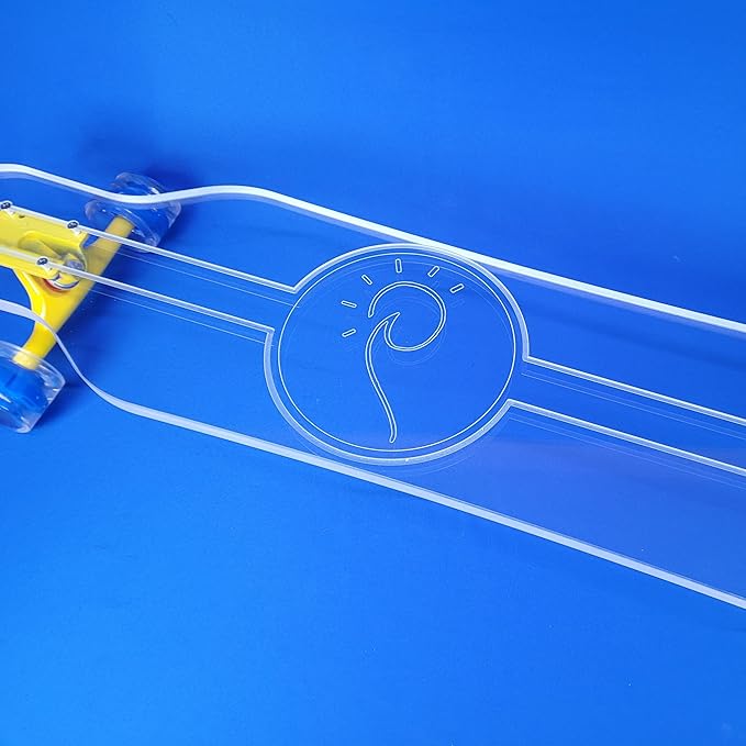 Clear Longboard Skateboard - Transparent Acrylic Long Boards with Light-Up LED Wheels for Smooth Rides - Ride The Streets in Style with Longboard Built for Beginners & Pros Alike