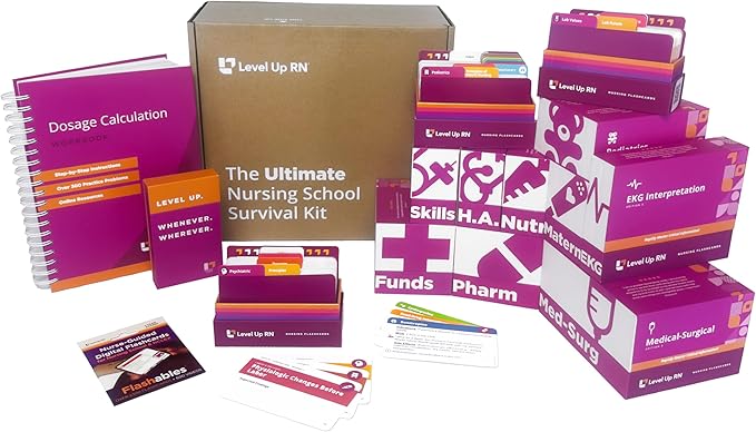 Ultimate Nursing School Survival Kit – Over 1900 Flash Cards – No Fluff – Covers 11 Core Nursing School Subjects – Only Essential 2025-2026 NCLEX ATI HESI Tested Info