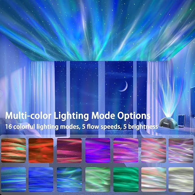 Aurora Projector - AIRIVO Star Projector for Kids Adults, Night Light Projector Bluetooth Speaker White Noise, Galaxy Projector Northern Lights for Bedroom Decor, Party, Ceiling