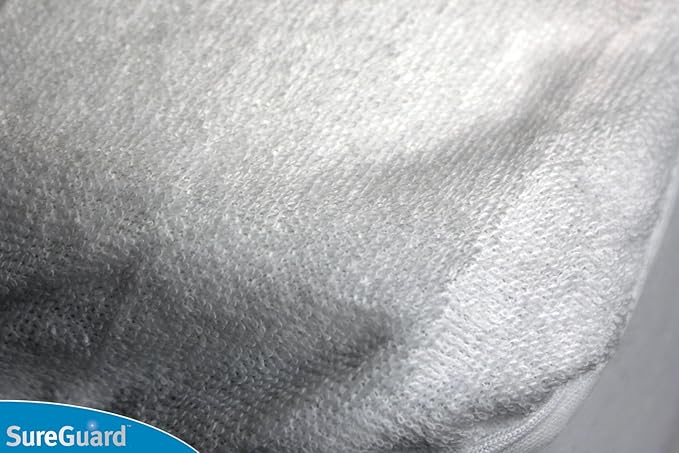 SureGuard Twin Extra Long (XL) Mattress Protector - 100% Waterproof, Hypoallergenic - Premium Fitted Cotton Terry Cover White