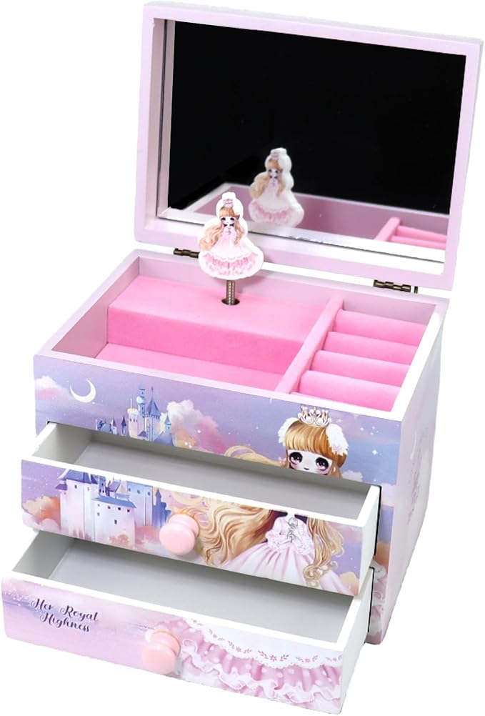 Music Jewelry Box for girls purple girls jewelry box Little girl birthday christmas Gift kids jewelry box Organizer